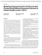 ML-11-007 — Modeling Improvements for Air-Source Heat Pumps Using Different Expansion Devices at Varied Charge LevelsÃ¢Â€Â”Part II