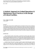 ML-11-C050 — A Holistic Approach to Embed Operations & Maintenance Best Practices in the Design of Critical Facilities