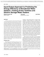 ML-11-005 — Input-Output Approach to Predicting the Energy Efficiency of Residential Water HeatersÃ¢Â€Â”Testing of Gas Tankless and Electric Storage Water Heaters