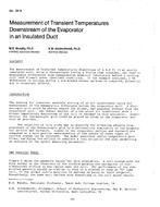 AT-2818 — Measurement of Transient Temperatures Downstream of the Evaporator in an Insulated Duct