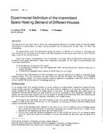 AT-84-02-3 — Experimental Definition of the Intermittent Space Heating Demand of Different Houses