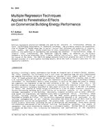 AT-2809 — Multiple Regression Techniques Applied to Fenestration Effects on Commercial Building Energy Performance