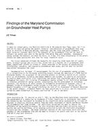 AT-84-06-1 — Findings of the Maryland Commission on Groundwater Heat Pumps