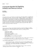 AT-84-11-3 — A Computer Algorithm for Predicting Infiltration and Interroom Airflows