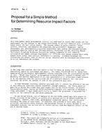 AT-84-10-4 — Proposal for a Simple Method for Determining Resource Impact Factors