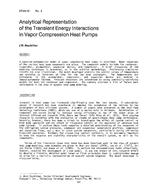 AT-84-19-2 — Analytical Representation of the Transient Energy Interactions in Vapor Compression Heat Pumps