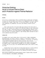 AT-84-20-5 — Protective Clothing: Study in Induced Thermal Strain and in Protection Against Thermal Radiation