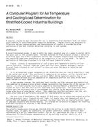 AT-84-09-1 — A Computer Program for Air Temperature and Cooling Load Determination for Stratified-Cooled Industrial Buildings