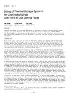 AT-84-07-1 — Sizing of Thermal Storage Systems for Cooling Buildings with Time-of-Use Electric Rates