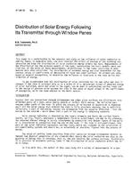 AT-84-16-3 — Distribution of Solar Energy Following Its Transmittal through Window Panes