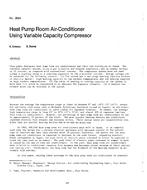 AT-2824 — Heat Pump Room Air-Conditioner Using Variable Capacity Compressor