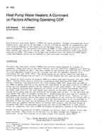 AT-2822 — Heat Pump Water Heaters: A Comment on Factors Affecting Operating COP