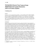 KC-2830 — Comparative Study of Two Types of Solar Regenerators for Liquid Absorption Dehumidification System