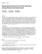 KC-84-11-2 — Experimental K-Factors for Finned-Tube Coils Using a Rotary Vane Anemometer