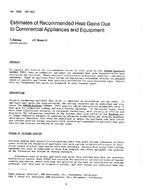 KC-2828 (RP-391) — Estimates of Recommended Heat Gains Due to Commercial Appliances and Equipment