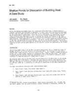 KC-2841 — Shallow Ponds for Dissipation of Building Heat: A Case Study