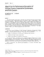 KC-84-07-4 — Algorithms for Performance Simulation of Cooling Towers, Evaporative Condenser, and Fluid Coolers