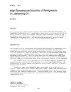 KC-84-14-4 — High-Temperature Solubility of Refrigerants in Lubricating Oil