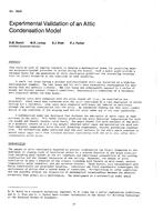 KC-2829 — Experimental Validation of an Attic Condensation Model