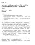 KC-84-09-1 — Estimating and Correcting Sensor Data in a Chiller Subsystem: An Application of Kalman Filter Theory