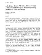 KC-2832 (RP-342) — A Study and Review of Existing Data to Develop a Standard Methodology for Residential Heating and Cooling Load Calculations