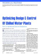 Optimizing Design and Control of Chilled Water Plants: Part 5: Optimized Control Sequences