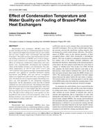 CH-12-033 (RP-1345) — Effect of Condensation Temperature and Water Quality on Fouling of Brazed-Plate Heat Exchangers