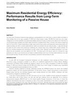 CH-12-C016 — Maximum Residential Energy Efficiency: Performance Results from Long-Term Monitoring of a Passive House