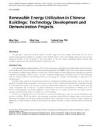 CH-12-C066 — Renewable Energy Utilization in Chinese Buildings: Technology Development and Demonstration Projects
