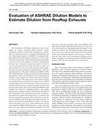 CH-12-026 — Evaluation of ASHRAE Dilution Models to Estimate Dilution from Rooftop Exhausts