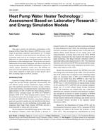 CH-12-001 — Heat Pump Water Heater Technology Assessment Based on Laboratory Research and Energy Simulation Models