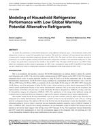 CH-12-C084 — Modeling of Household Refrigerator Performance with Low Global Warming Potential Alternative Refrigerants