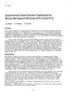 AC-2747 — Experimental Heat-Transfer Coefficient for Binary Refrigerant Mixtures of R-13 and R-12