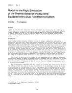 AC-83-11-3 — Model for the Rapid Simulation of the Thermal Behavior of a Building Equipped with a Dual Fuel Heating System