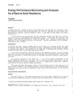 AC-83-06-3 — Energy Performance Monitoring and Analysis for a Passive Solar Residence