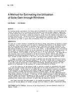 AC-2736 — A Method for Estimating the Utilization of Solar Gain through Windows