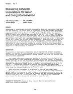 HO-82-09-4 — Showering Behavior: Implications for Water and Energy Conservation
