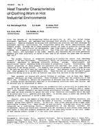 HO-82-09-5 — Heat Transfer Characteristics of Clothing Worn in Hot Industrial Environments