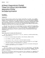 HO-82-05-1 — A Direct, Evaporatively Cooled, Three-Ton Lithium Bromide-Water Absorption Chiller for Solar Application