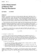 HO-82-03-3 — In Situ Measurement of Masonry Wall Thermal Resistance