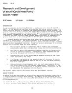HO-82-01-4 — Research and Development of an Air-Cycle Heat Pump Water Heater