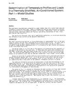 TO-2700 — Determination of Temperature Profiles and Loads in a Thermally Stratified, Air-Conditioned System: Part 1–Model Studies