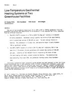 TO-82-04-2 — Low-Temperature Geothermal Heating Systems at Two Greenhouse Facilities