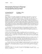 TO-82-05-3 — Personality Factors in Thermal Acceptability and Comfort