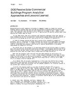 TO-82-07-3 — DOE Passive Solar Commercial Buildings Program: Analytical Approaches and Lessons Learned