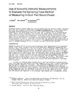 TO-2703 (RP-264) — Use of Acoustic Intensity Measurements to Evaluate the Sampling Tube Method of Measuring In-Duct Fan Sound Power
