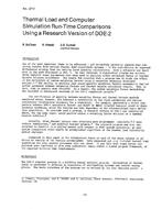 TO-2717 — Thermal Load and Computer Simulation Run-Time Comparisons Using a Research Version of DOE-2