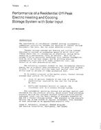 TO-82-09-3 — Performance of a Residential Off-Peak Electric Heating and Cooling Storage System with Solar Input