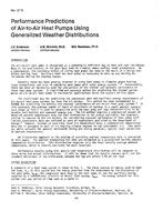 TO-2719 — Performance Predictions of Air-to-Air Heat Pumps Using Generalized Weather Distributions
