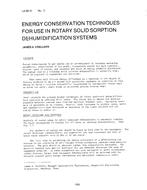 LA-80-13-3 — Energy Conservation Techniques for Use in Rotary Solid Sorption Dehumidification Systems